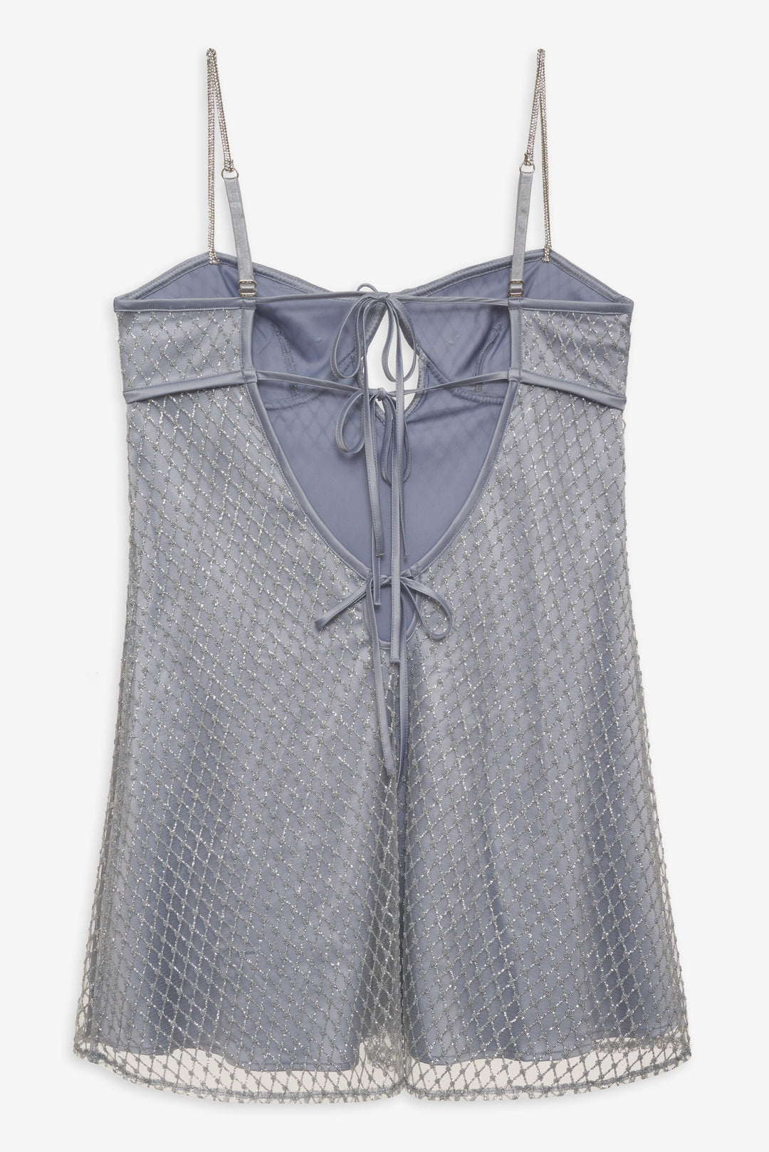 Glitter Slip Dress — Silver - Image 6