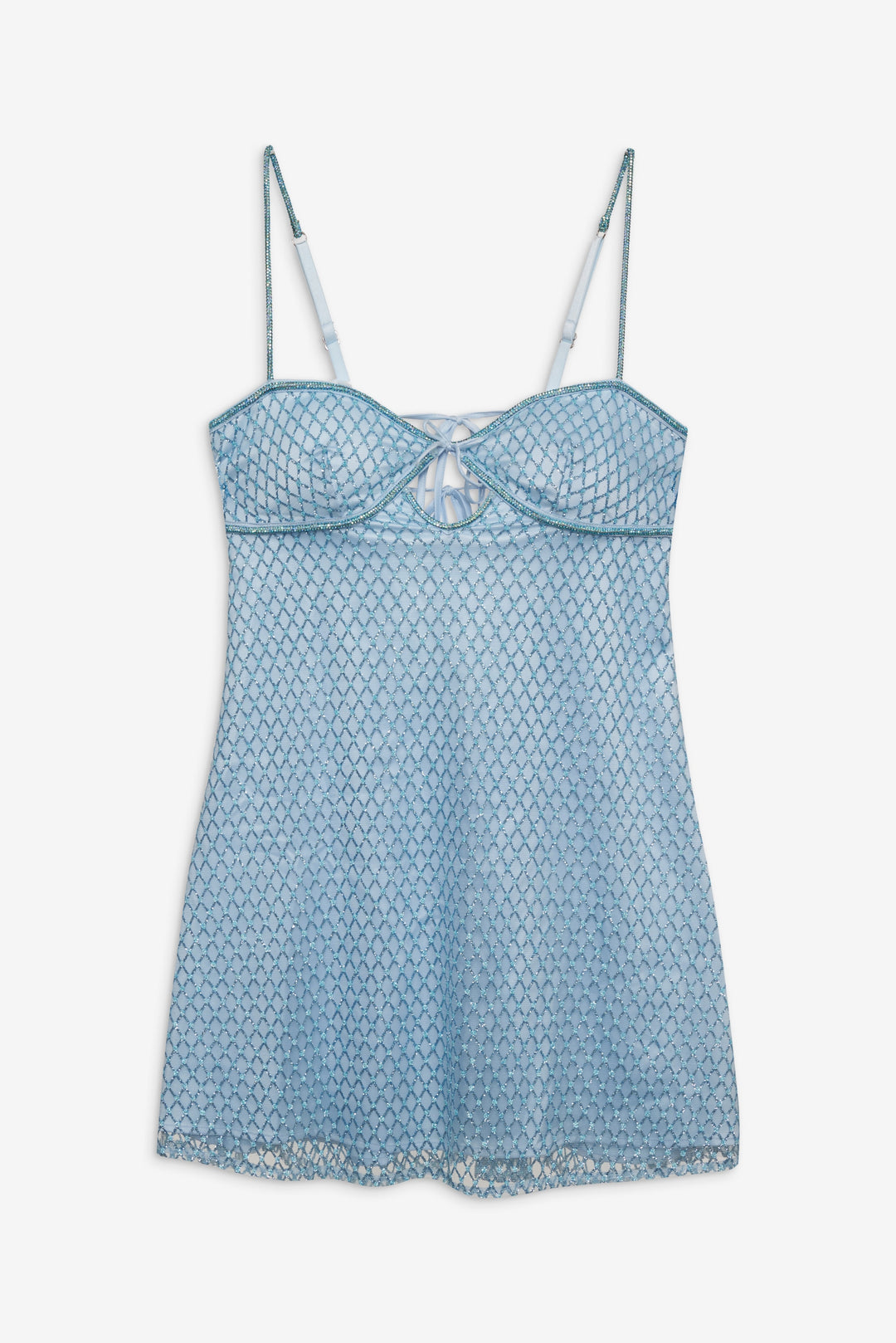 Glitter Slip Dress — Blue - Image 4