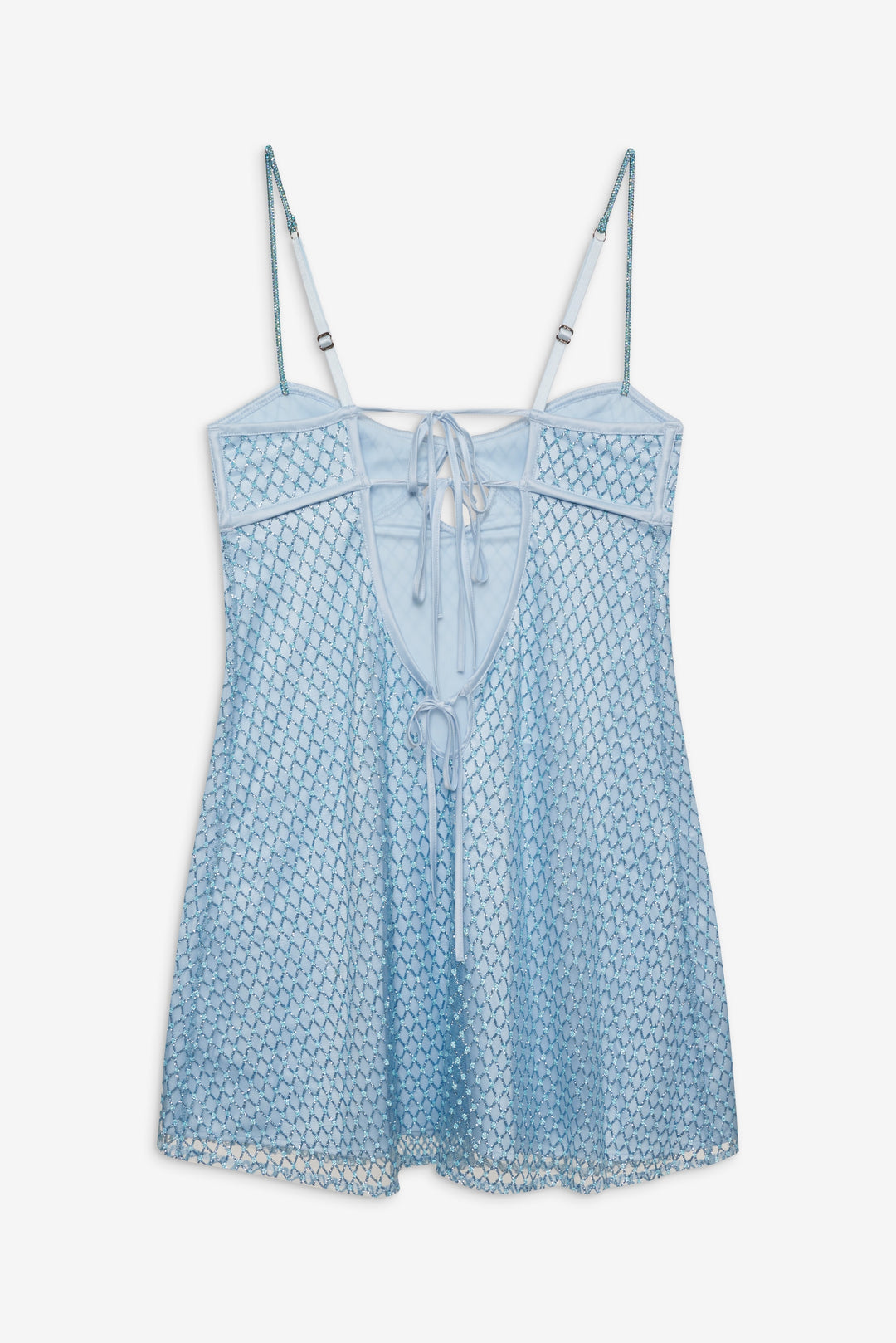Glitter Slip Dress — Blue - Image 6