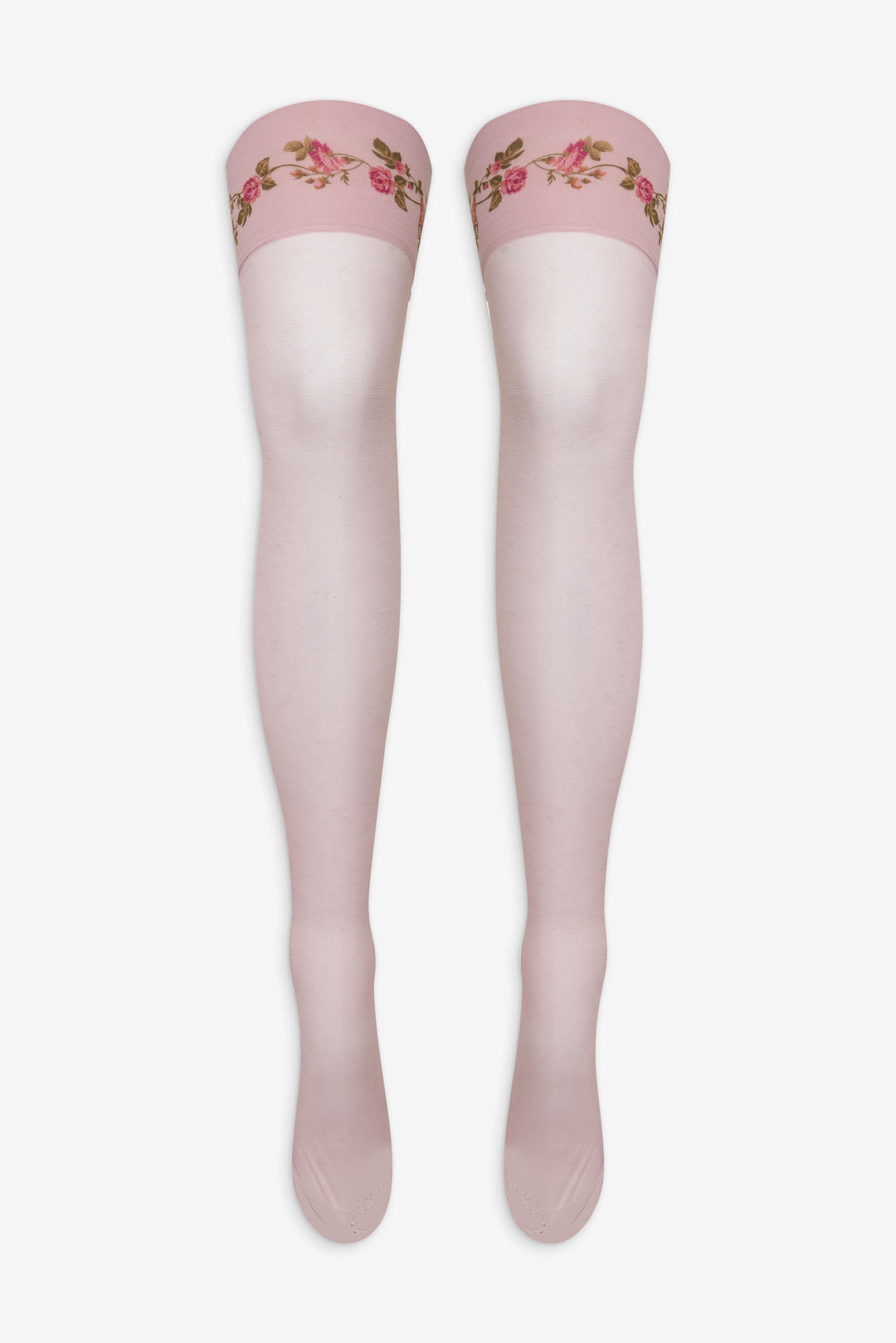 Rose Vine Thigh-High Socks — Pink - Image 2