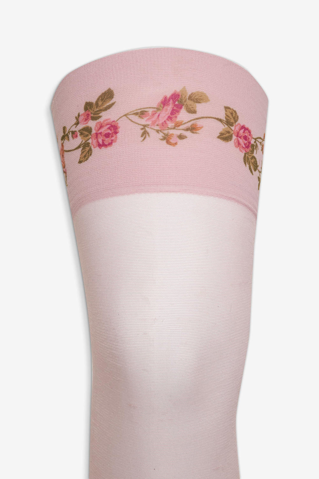 Rose Vine Thigh-High Socks — Pink - Image 3