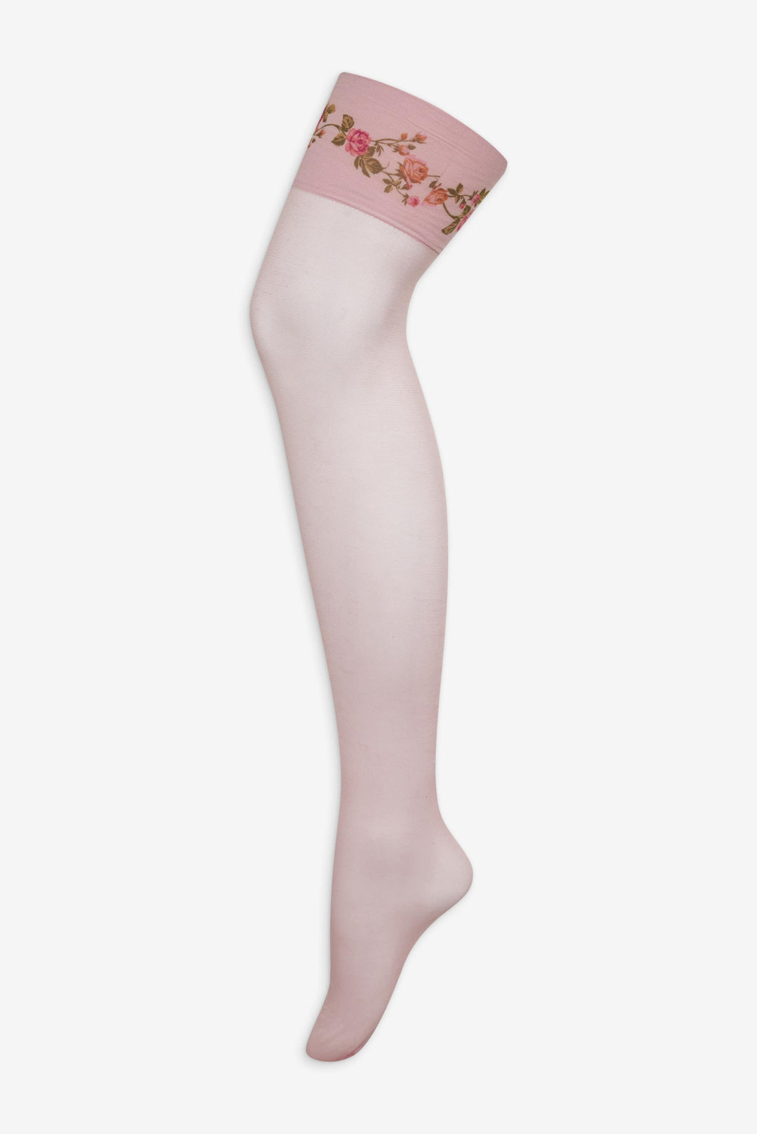 Rose Vine Thigh-High Socks — Pink - Image 4
