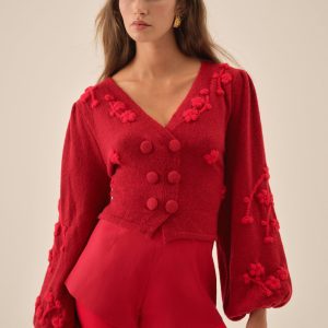 Adalyn Cardigan — Red