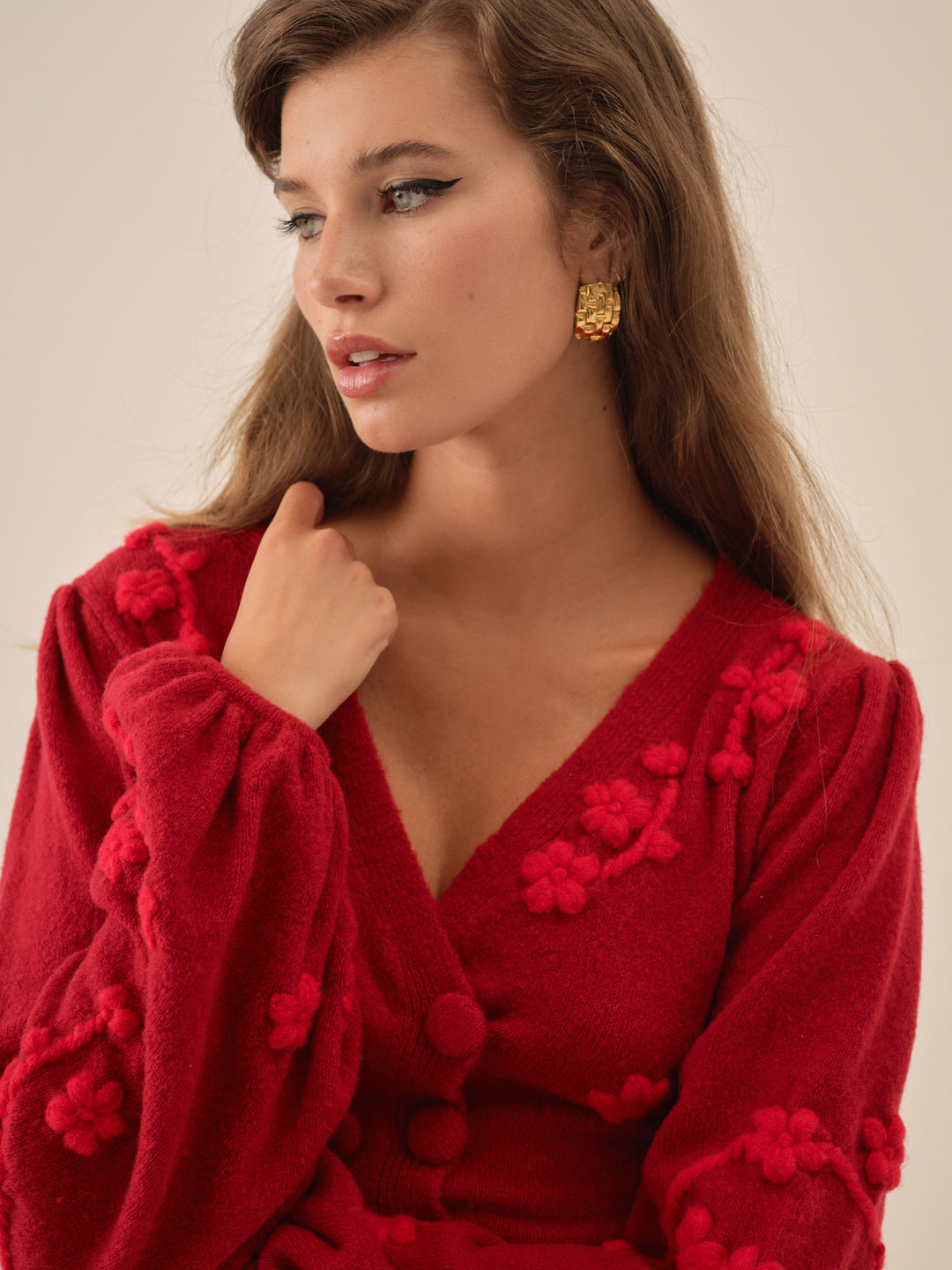 Adalyn Cardigan — Red - Image 3