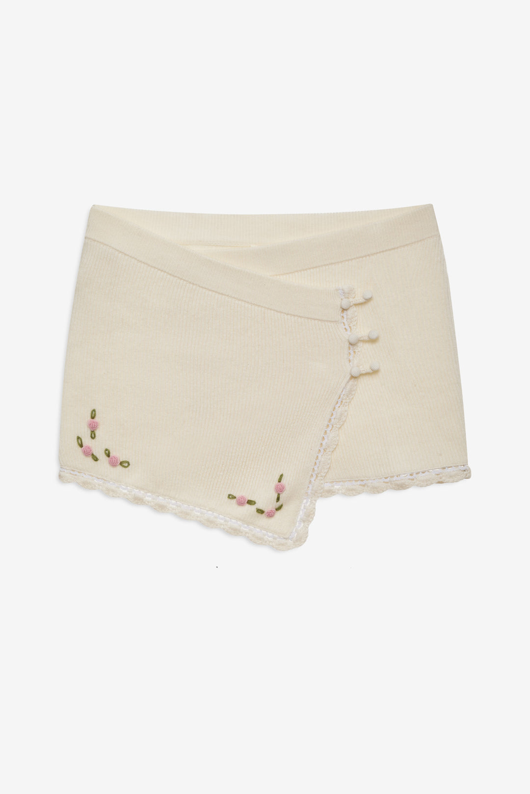 Pheobe Knit Mini Skirt — Cream - Image 5