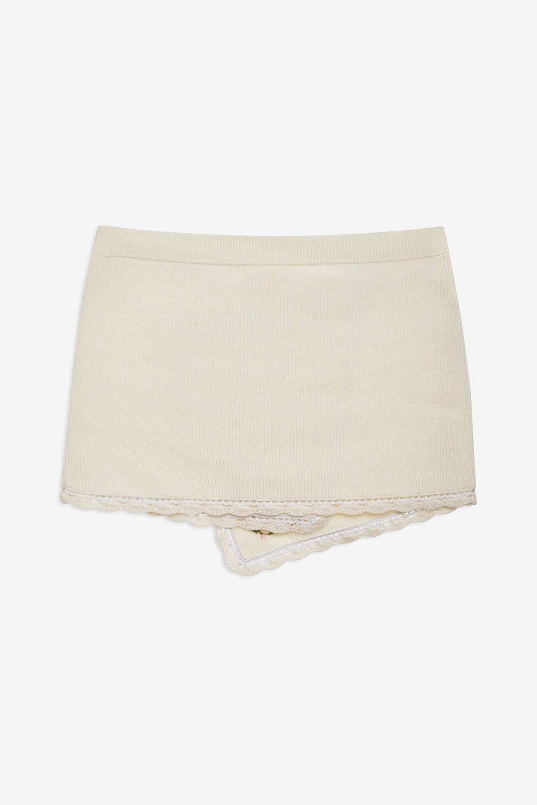 Pheobe Knit Mini Skirt — Cream - Image 7