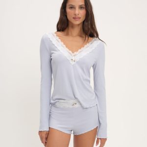 Eisley Knit Top — Blue