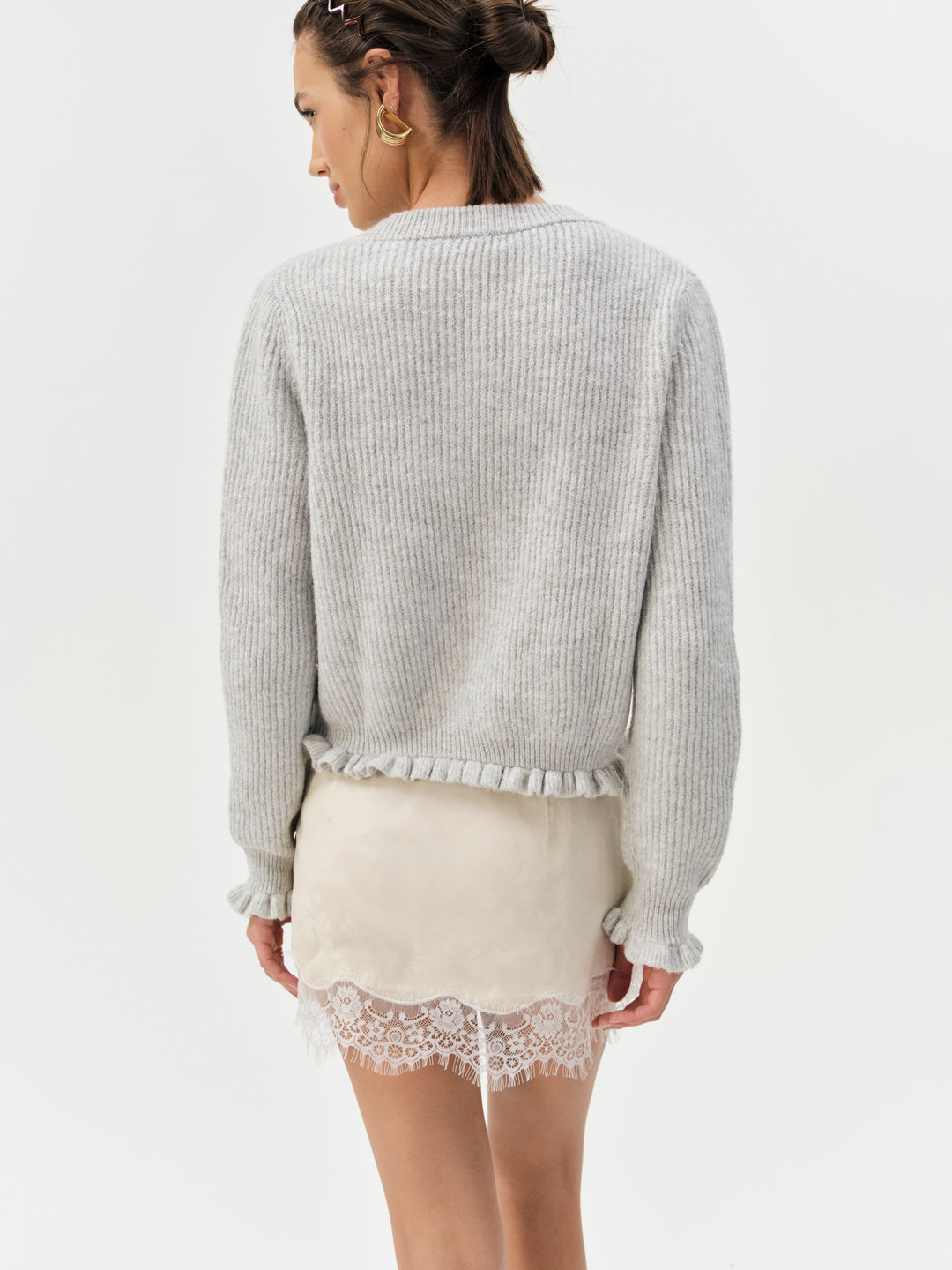 Mia Soft Knit Cardigan — Grey - Image 2