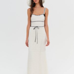 Mayfair Crochet Maxi Dress — White
