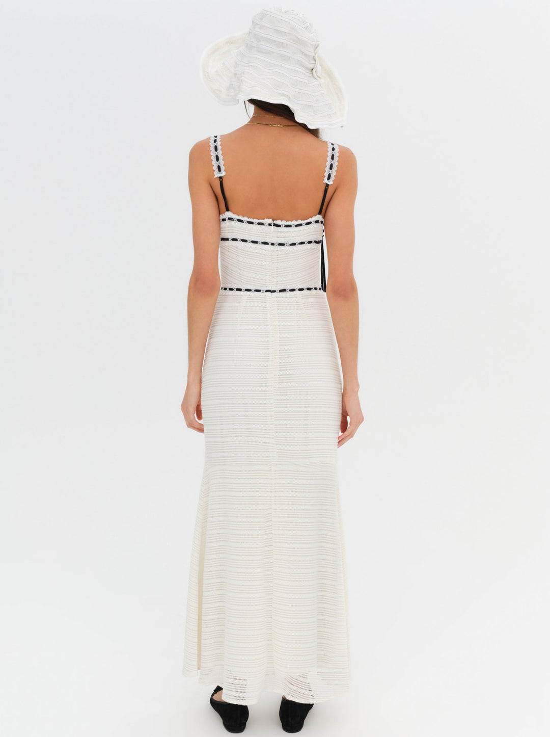 Mayfair Crochet Maxi Dress — White - Image 2