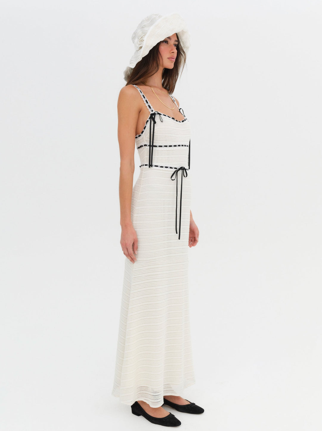 Mayfair Crochet Maxi Dress — White - Image 4