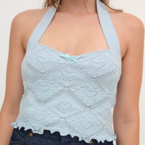 Coco Knit Tank — Baby Blue