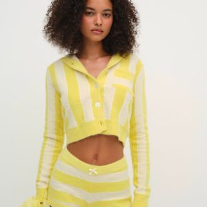 Sleepy Stripe Hoodie — Yellow