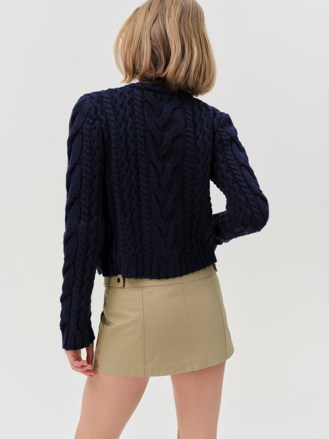 Emily Cable Knit Cardigan — Navy - Image 4