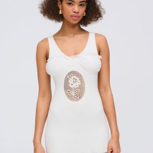 Lyon Knit Mini Dress — White