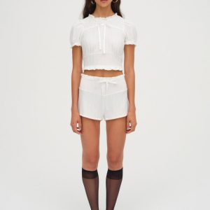Allison Pointelle Short — White