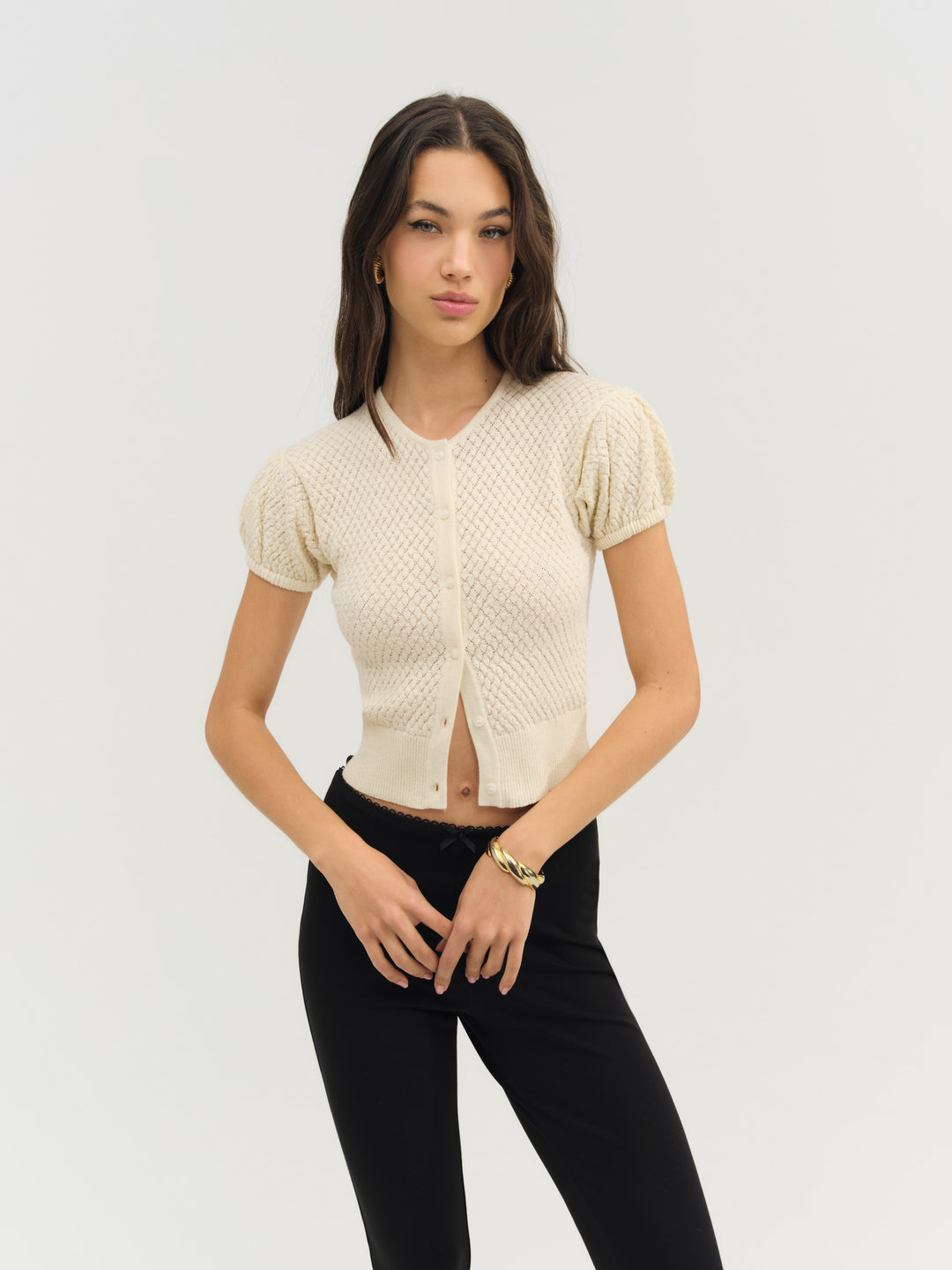 Maritime Knit Cardigan & Scarf — Cream - Image 2