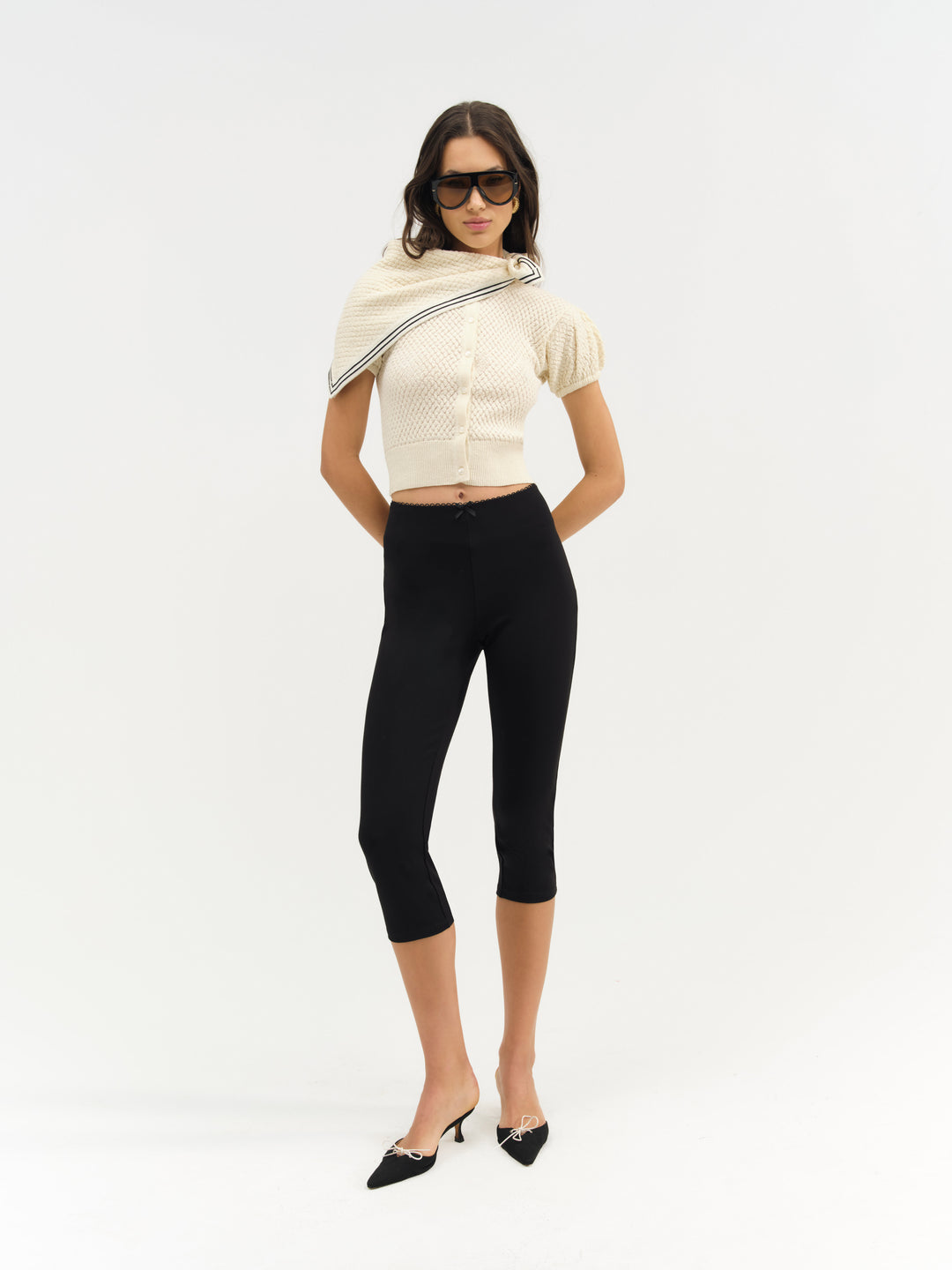 Maritime Knit Cardigan & Scarf — Cream - Image 4