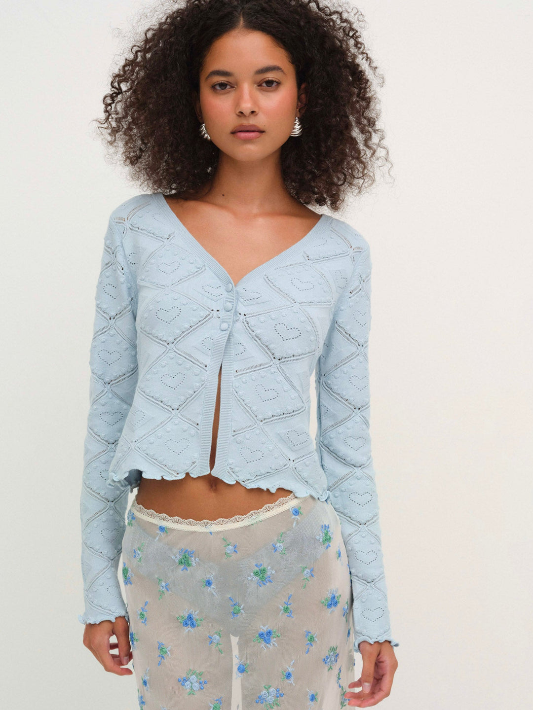 Coco Knit Cardigan — Baby Blue - Image 3