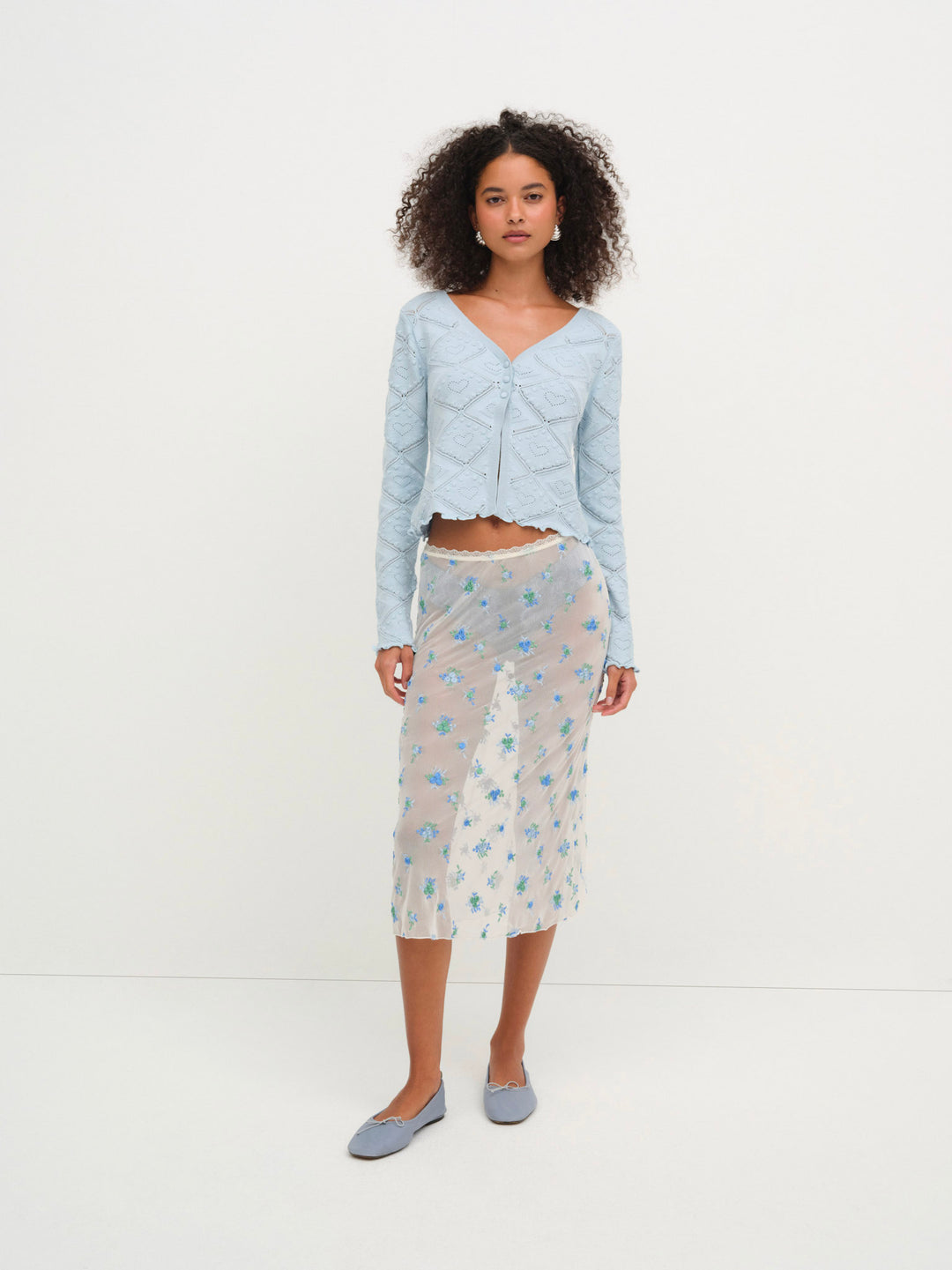 Coco Knit Cardigan — Baby Blue - Image 4