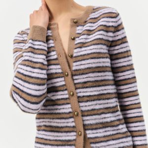 Nora Striped Cardigan — Blue