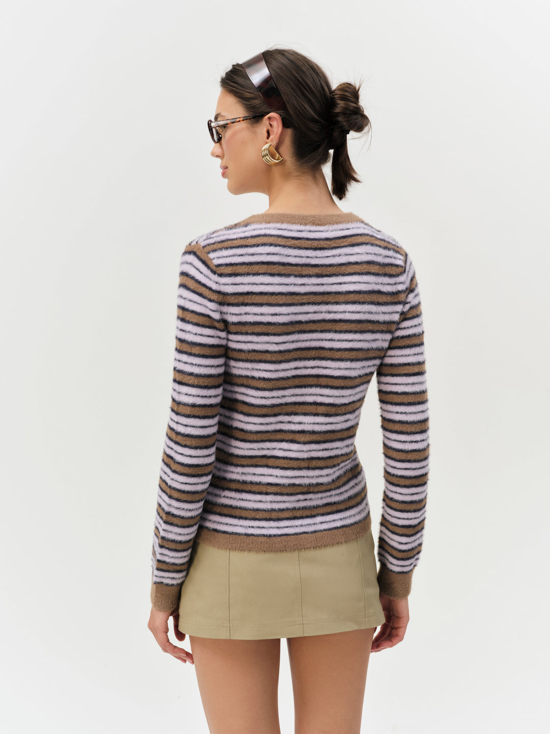 Nora Striped Cardigan — Blue - Image 2