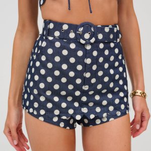 Dolly Denim Dot Skort — Indigo