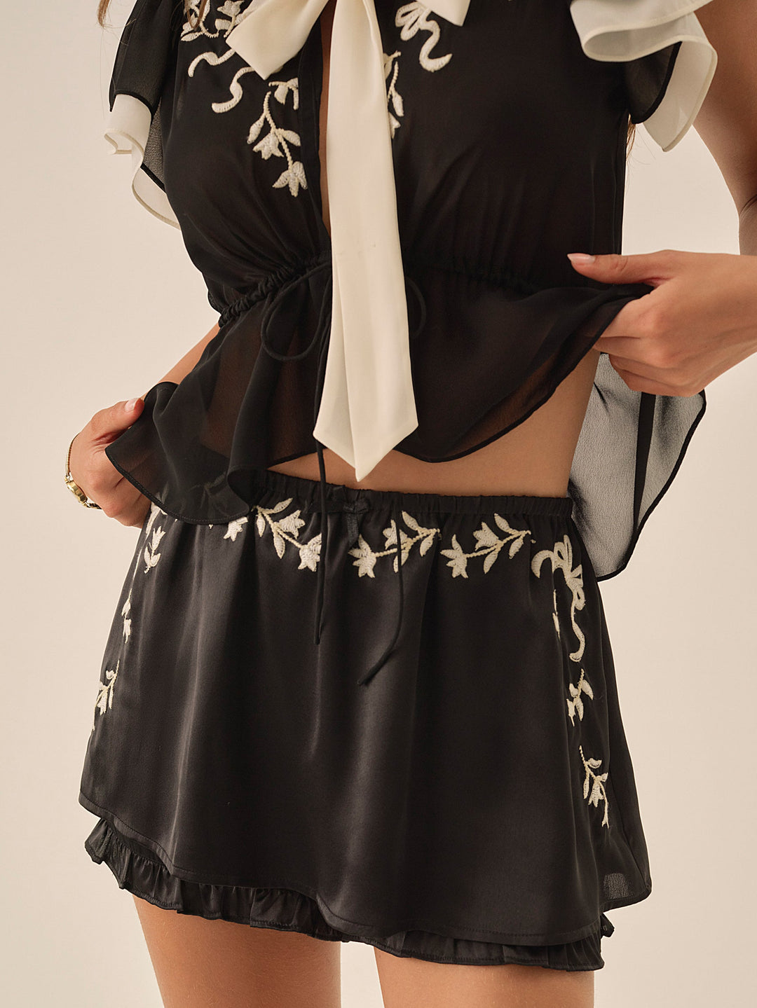 Emmie Chiffon Skort — Black - Image 4