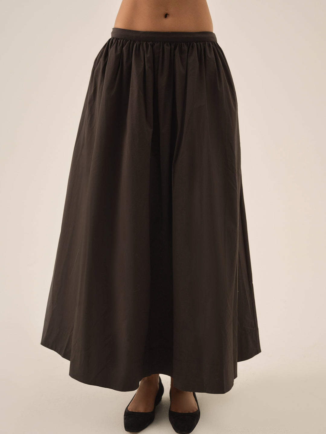 Train Station Poplin Maxi Skirt — Black - Image 2