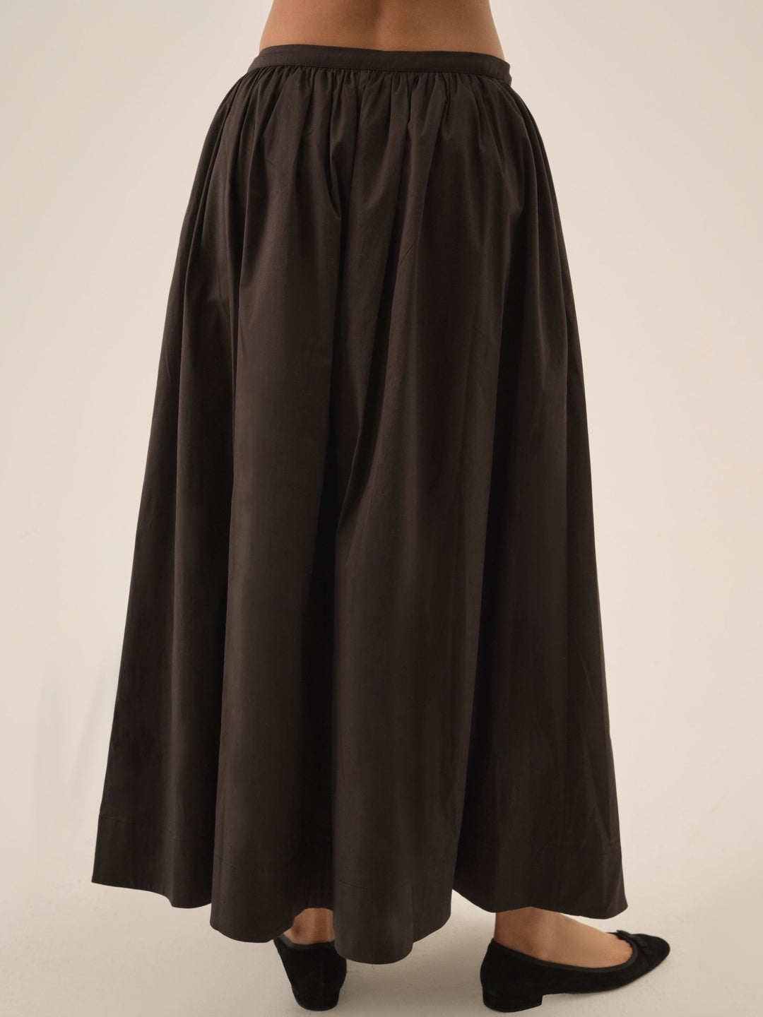 Train Station Poplin Maxi Skirt — Black - Image 3
