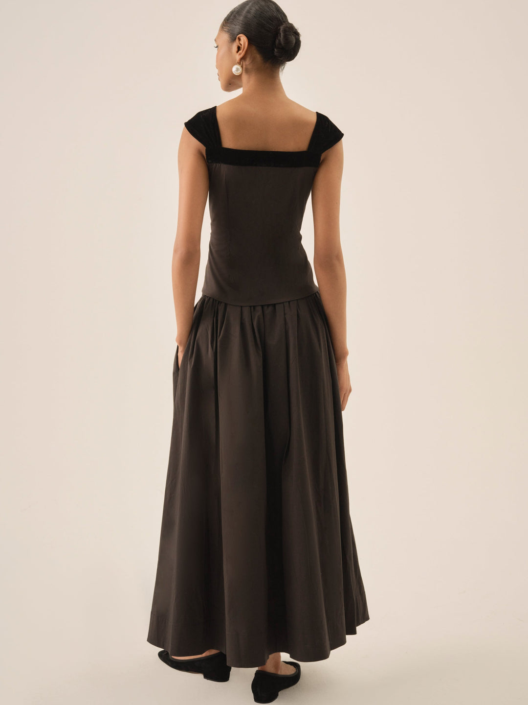 Train Station Poplin Maxi Skirt — Black - Image 4