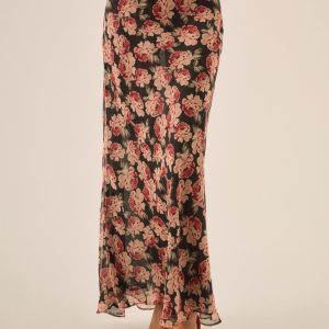 Belmond Floral Maxi Skirt — Black