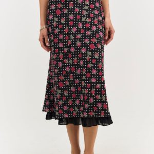 Betty Bud Midi Skirt — Black