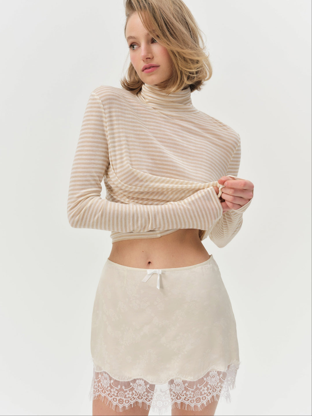 Madalie Slip Skirt — Cream - Image 2