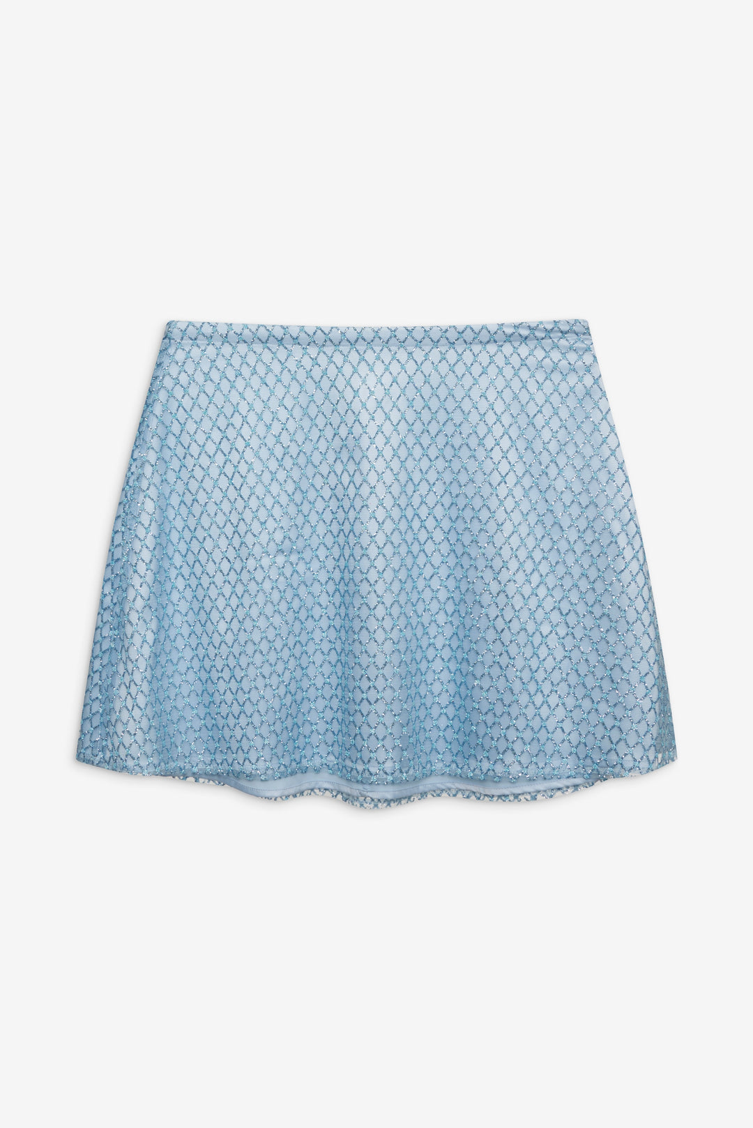 Glitter Grid Mini Skirt — Blue - Image 4