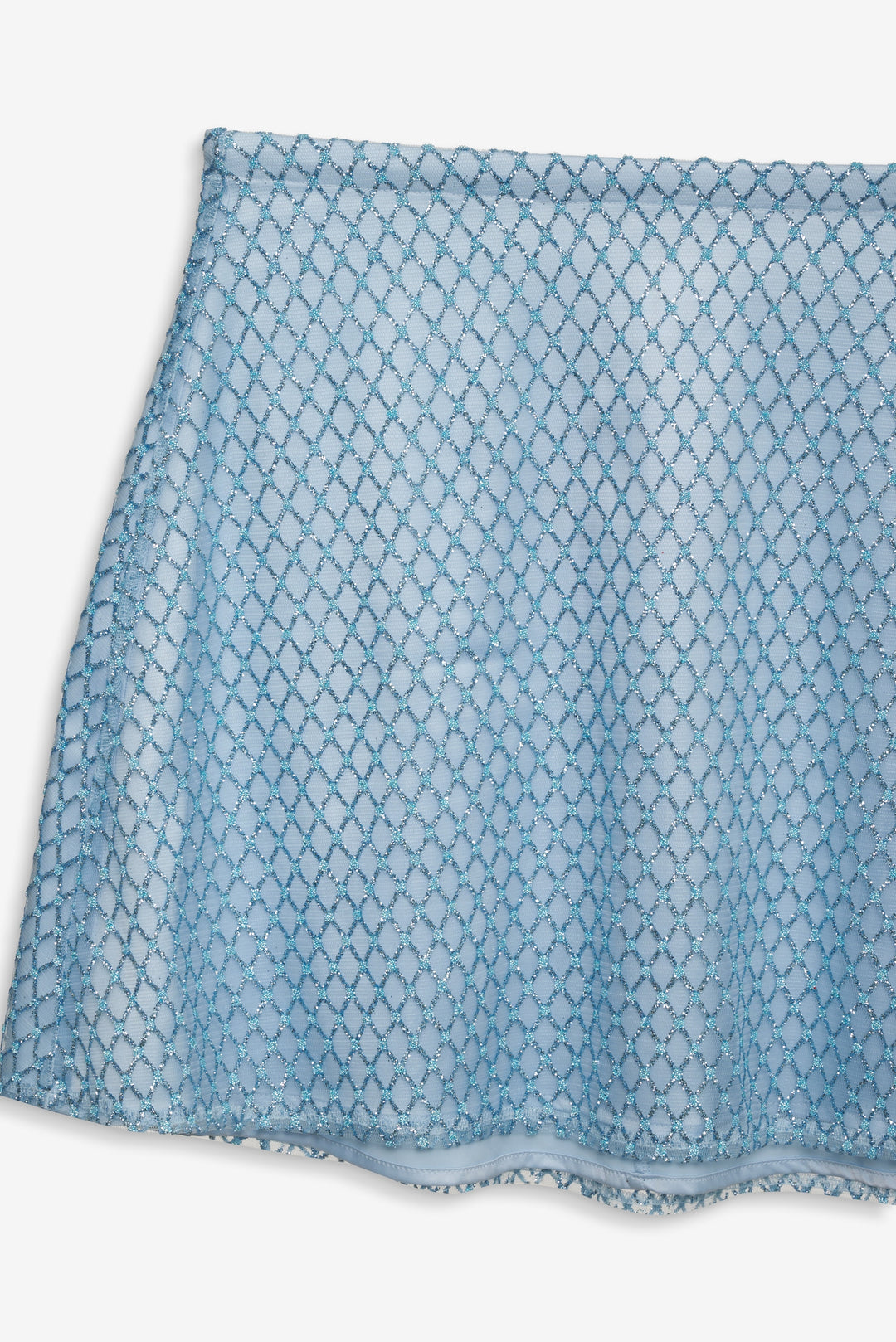 Glitter Grid Mini Skirt — Blue - Image 5