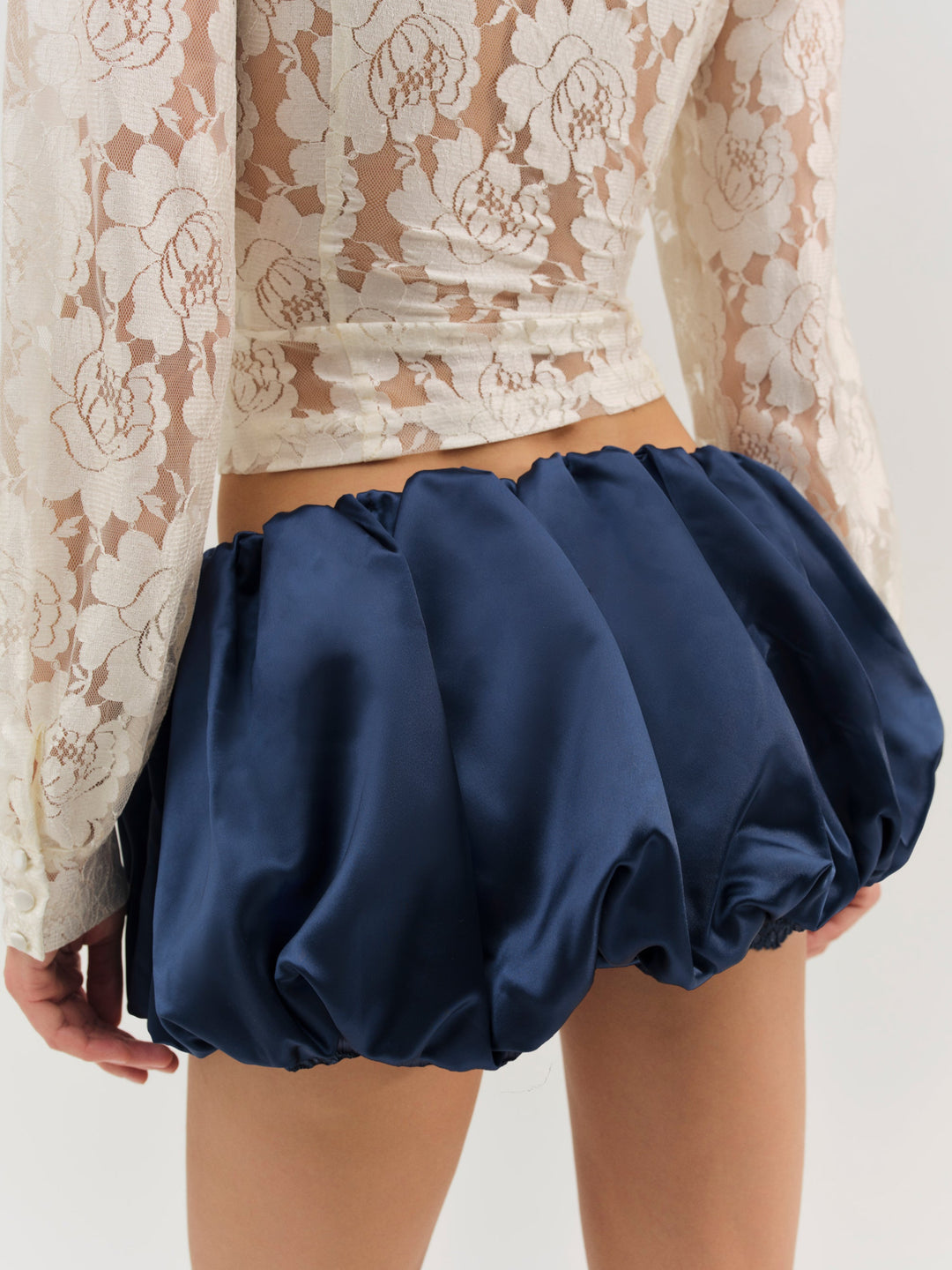 Lena Bubble Mini Skirt — Navy - Image 2