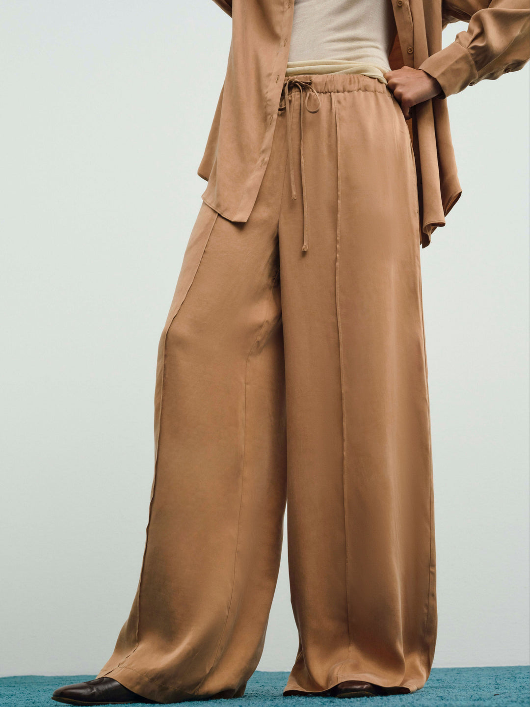 Clarabell Wide-Leg Pant — CAMEL - Image 2