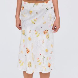 Charlise Midi Skirt — White