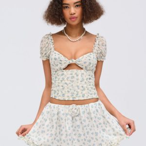 Chateau Mini Skirt — Blue