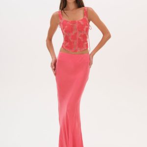 Lena Maxi Skirt — Red