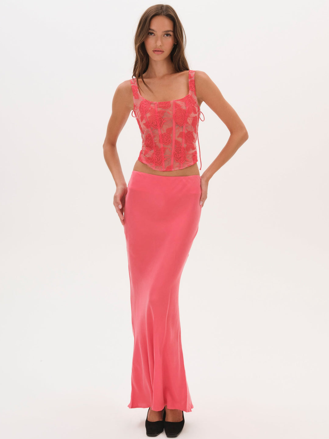 Lena Maxi Skirt — Red