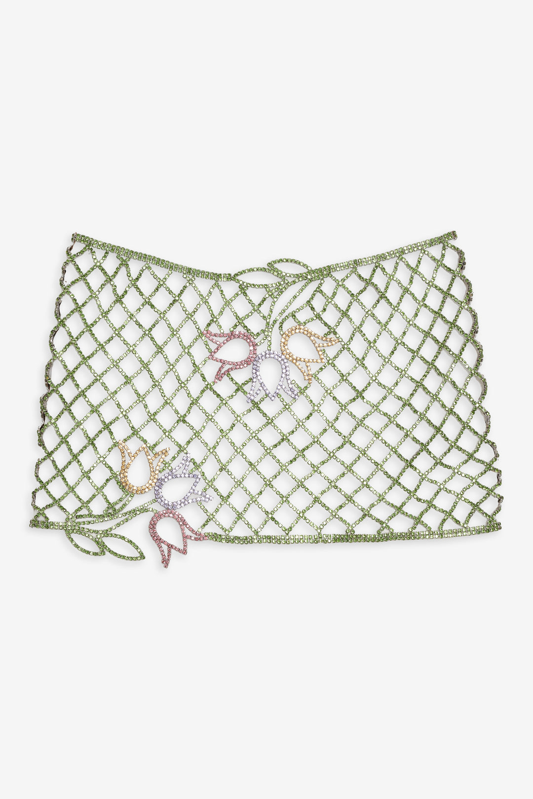 Tulip Grid Rhinestone Skirt — Green - Image 8