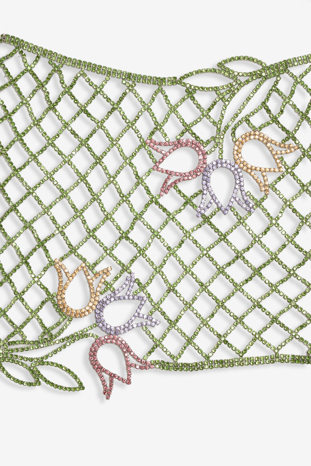 Tulip Grid Rhinestone Skirt — Green - Image 9