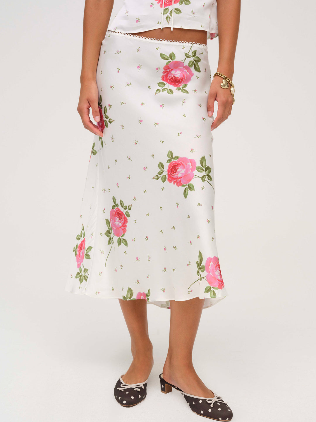 Rosebud Midi Skirt — White - Image 2