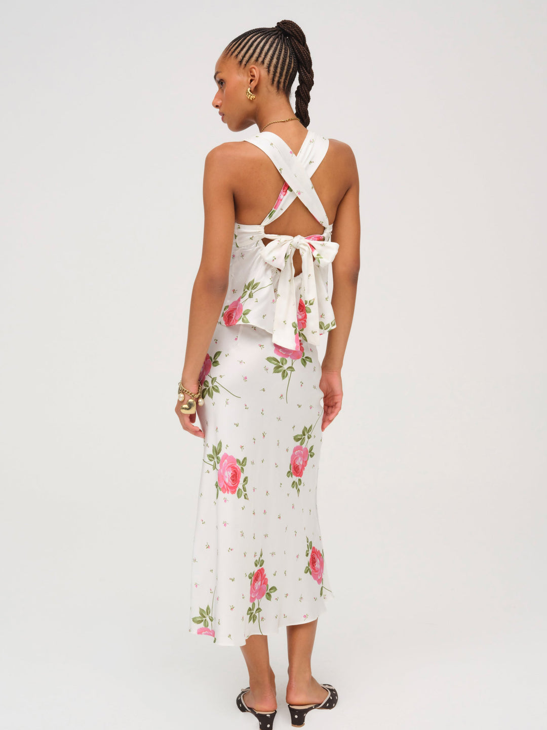 Rosebud Midi Skirt — White - Image 3