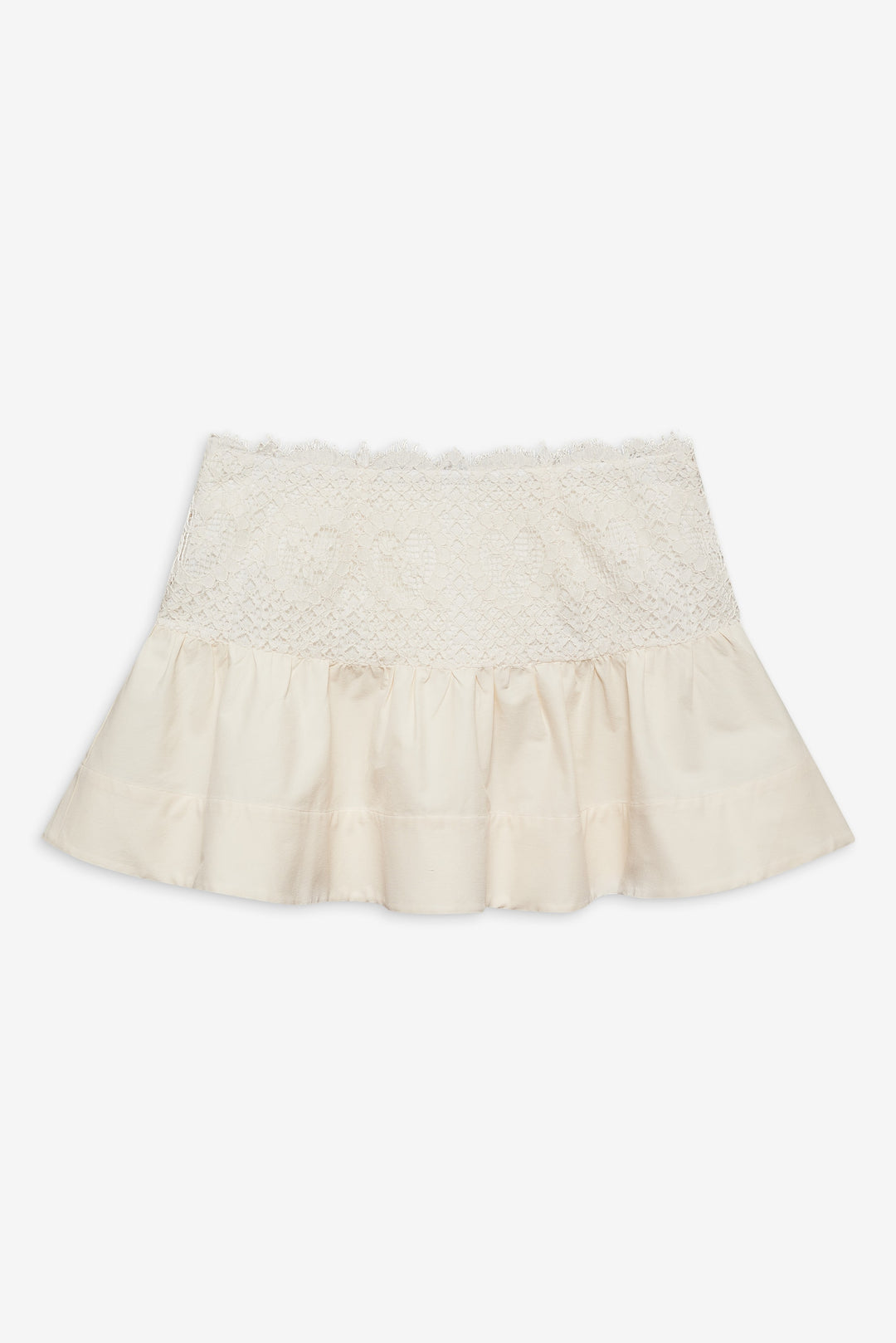 Doily Lace Mini Skirt — Cream - Image 5