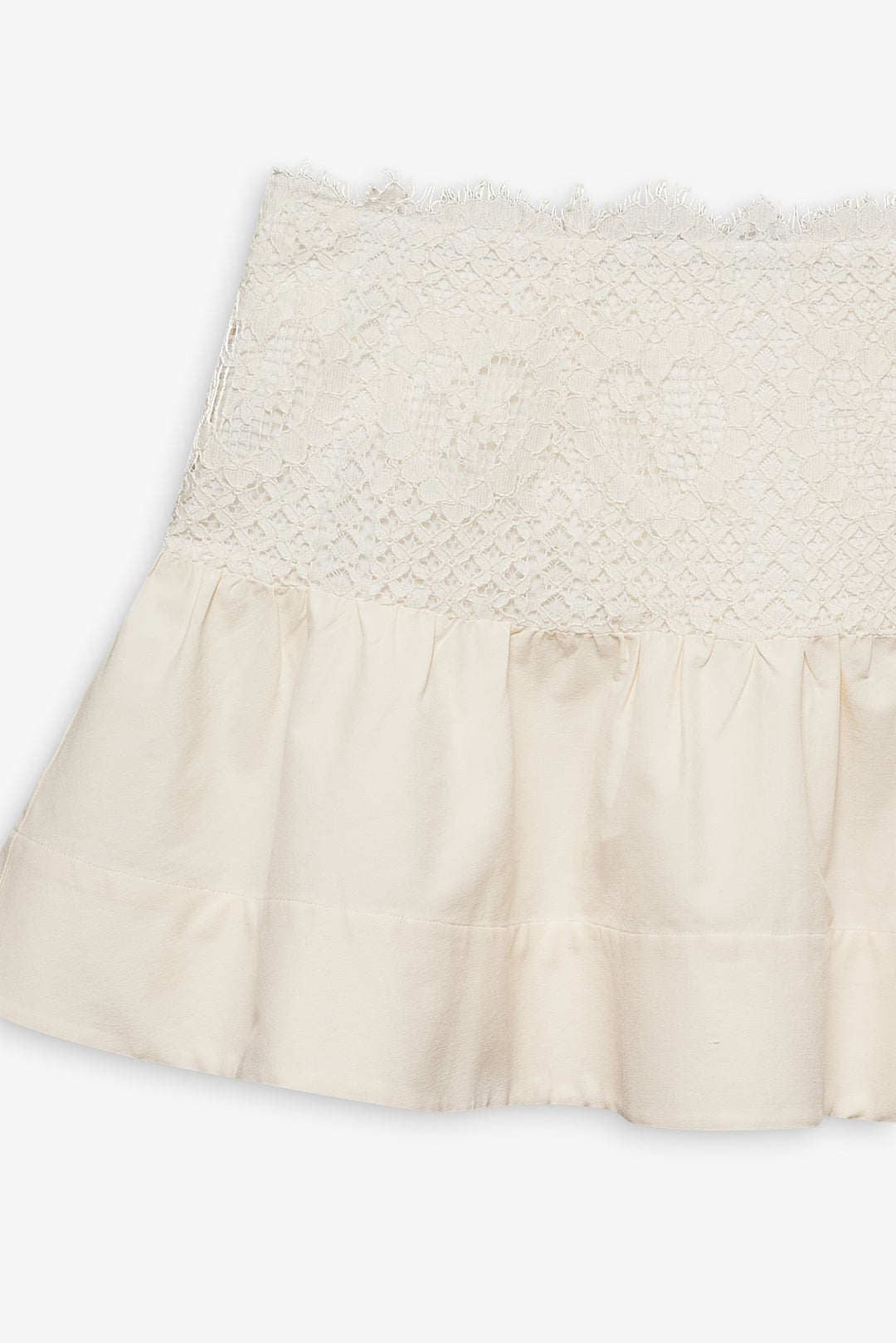 Doily Lace Mini Skirt — Cream - Image 6