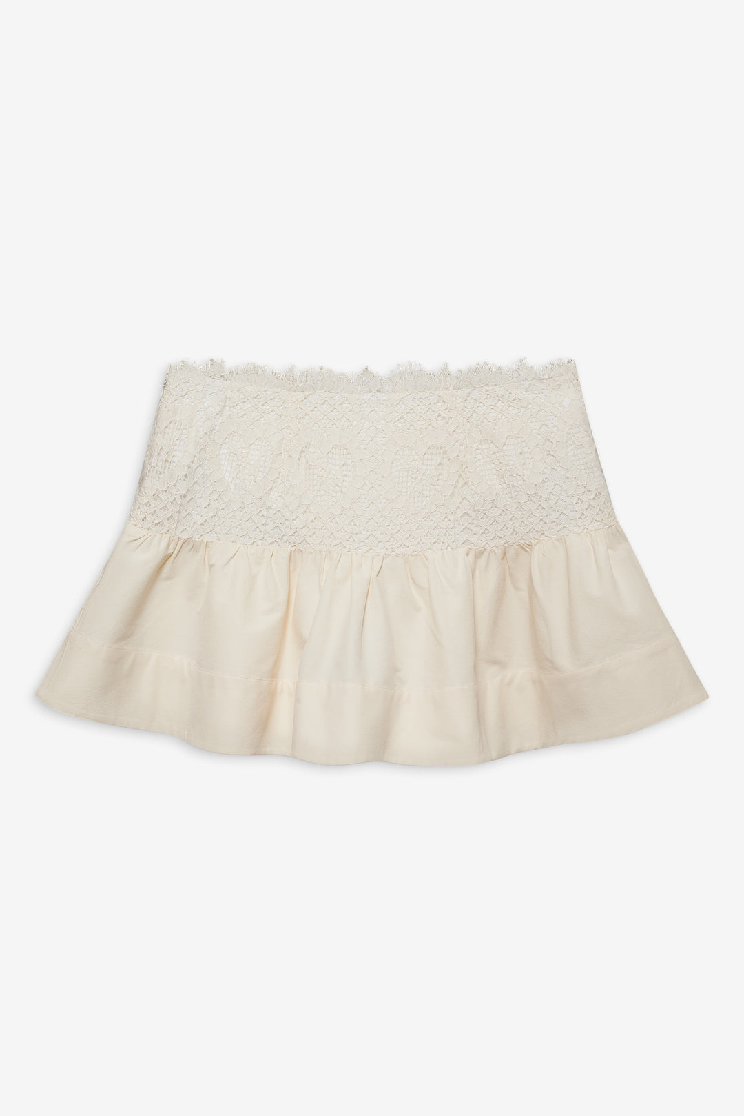 Doily Lace Mini Skirt — Cream - Image 7