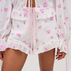 Fiona Floral Short — White